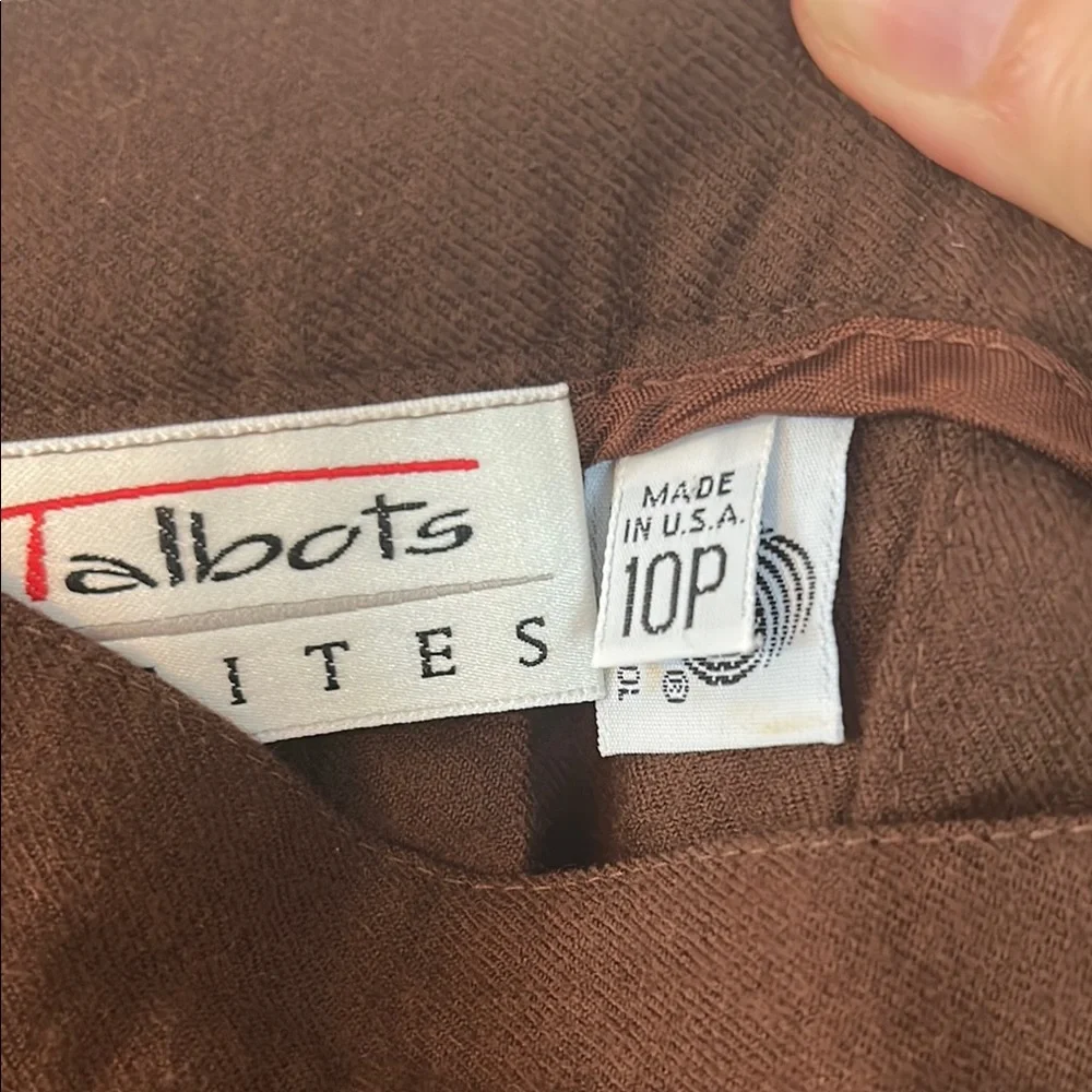 VTG TALBOTS Women’s 100% Wool Skirt Chocolate Brown A-Line Skirt USA Made 10 P - Picture 2 of 13